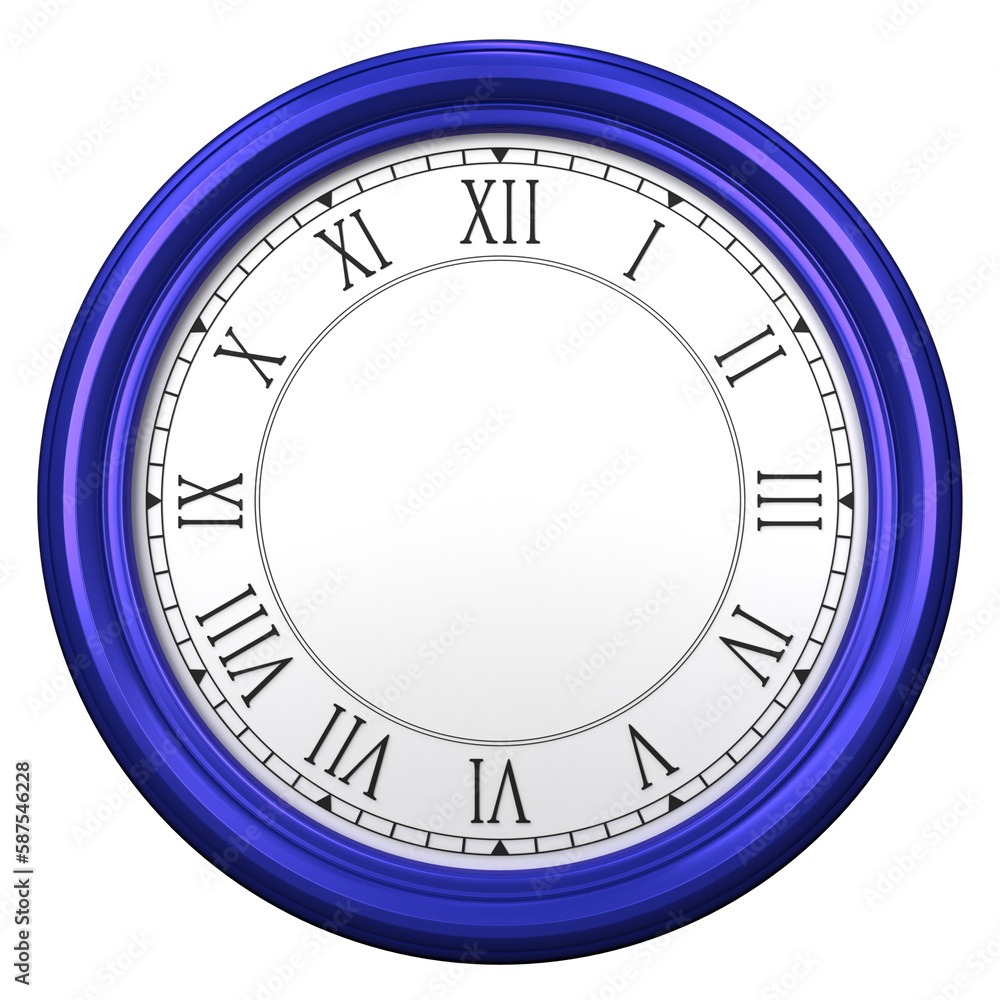 Blue wall clock without clock hands Blue wall clock without clock hands