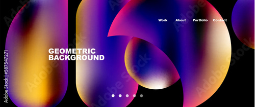 Colorful metallic geometric shapes minimal abstract background