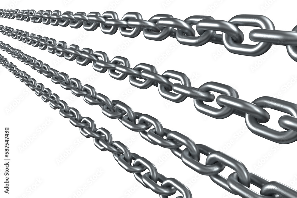 3d image of metal chains 