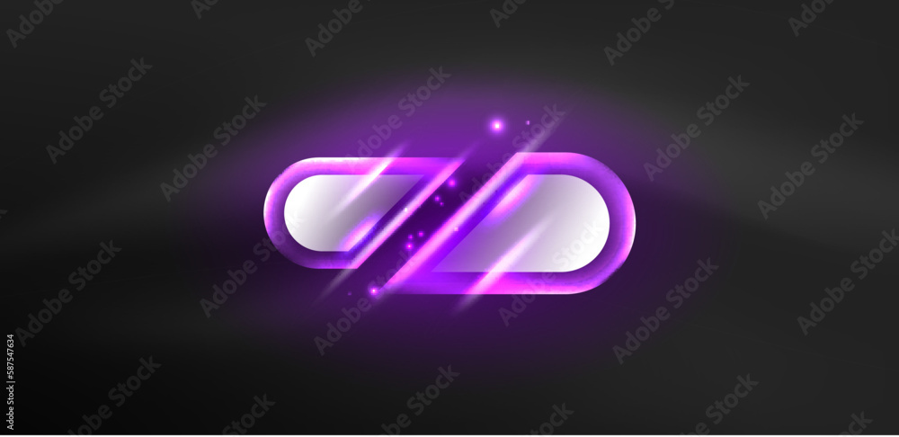 Abstract background glowing neon light geometric shapes. Space cosmic or magic energy vector wallpaper For Wallpaper, Banner, Background, Card, Book Illustration, landing page