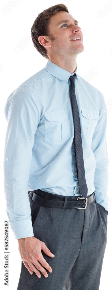 Smiling businessman standing with hand in pocket Smiling businessman standing with hand in pocket