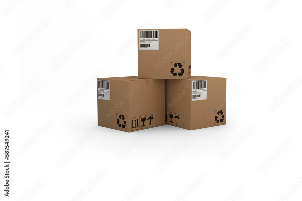 Graphic image of brown cardboard courier boxes Graphic image of brown cardboard courier boxes
