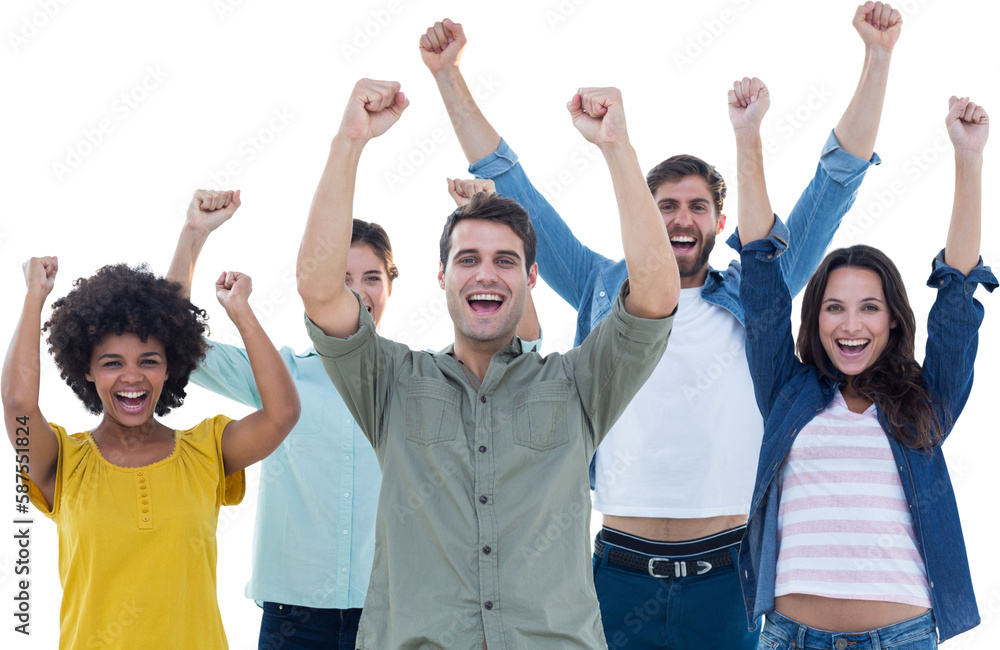 Young creative business people gesturing arm up Young creative business people gesturing arm up