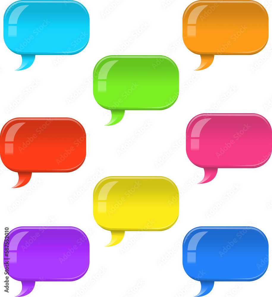 Composite image of multi colored speech bubble symbols Composite image of multi colored speech bubble symbols