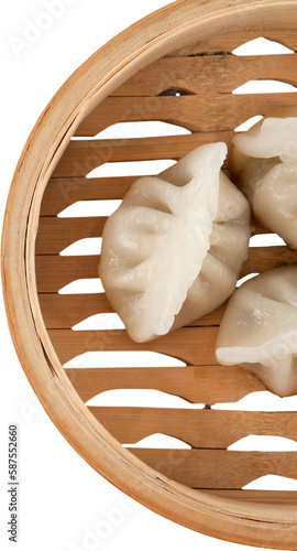 Cropped image of dumpling in steemer