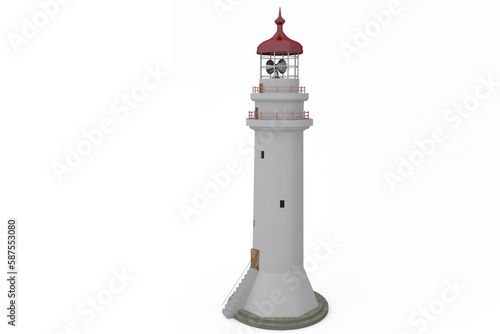 Lighthouse over white background