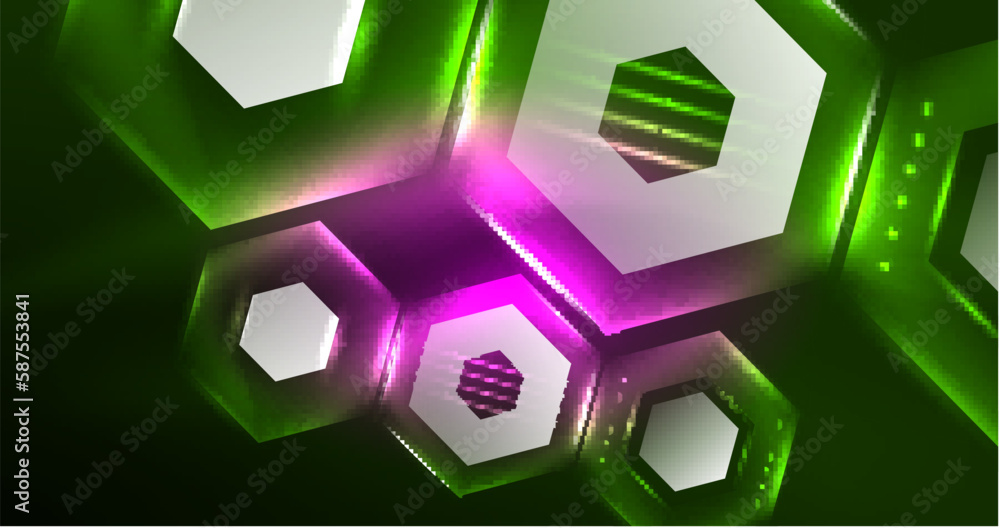 Abstract background neon hexagon vector illustration Abstract background neon hexagon vector illustration