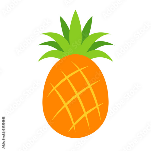 pineapple clipart flat vector illustration logo icon