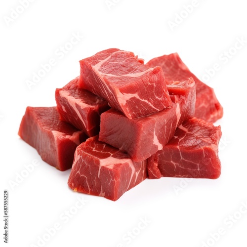 Slices of beef delicious food isolated white background illustration with Generative AI