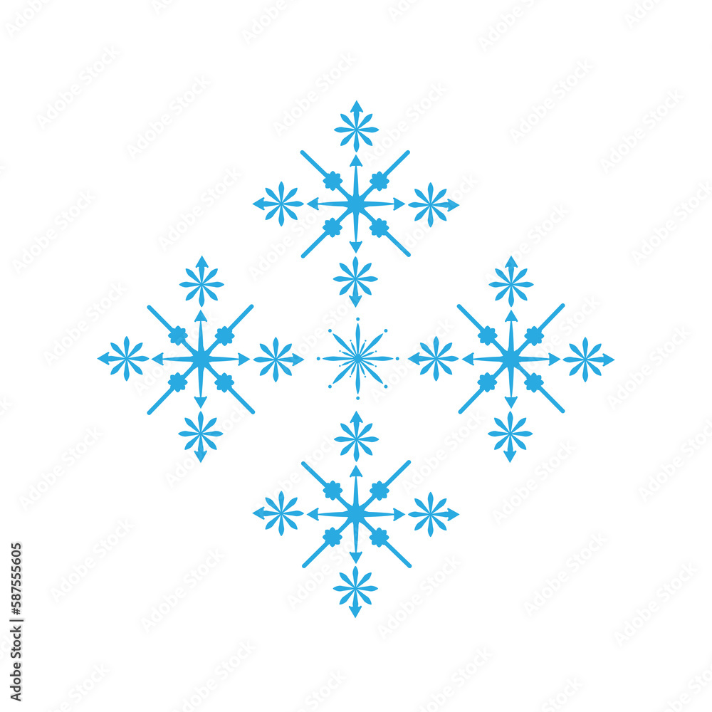 Delicate digital blue snowflake design Delicate digital blue snowflake design