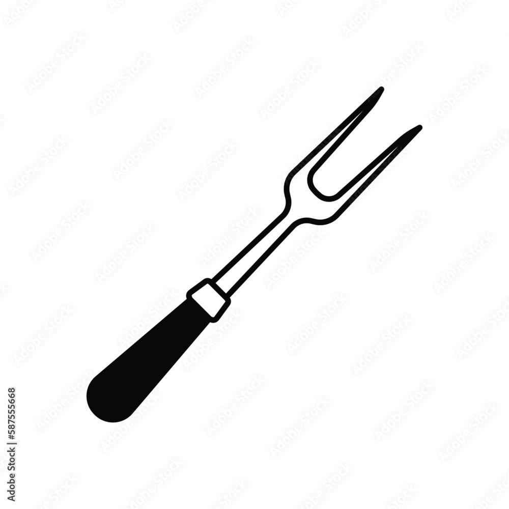 Barbecue fork, grill tools icon vector on trendy design