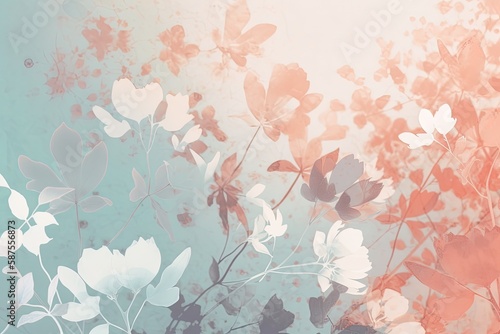 background image with abstract flowers a soft color palette for a calming effect Generative AI