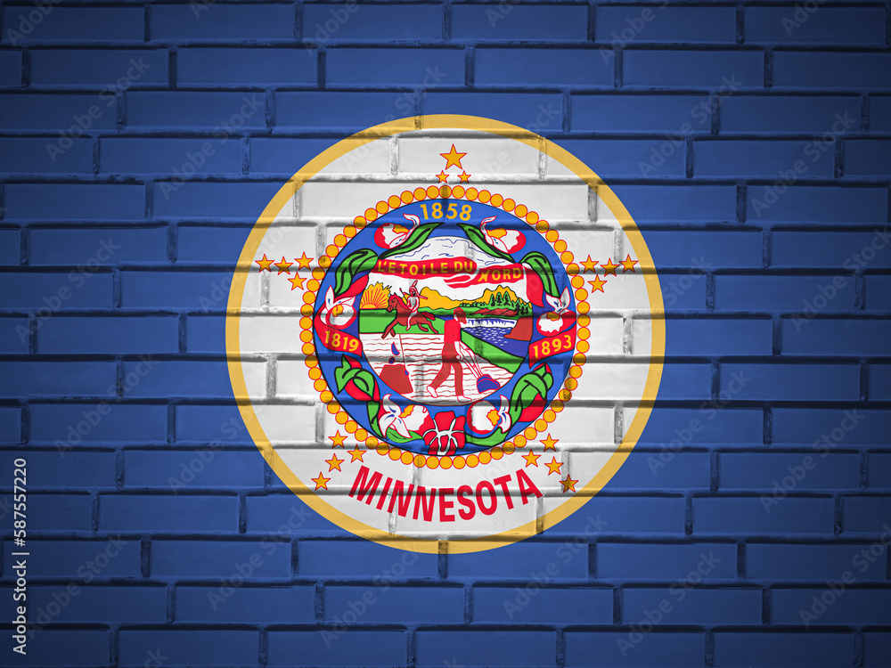 Brick wall Minnesota state flag