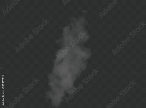 Transparent special effect stands out with fog or smoke. White cloud vector.