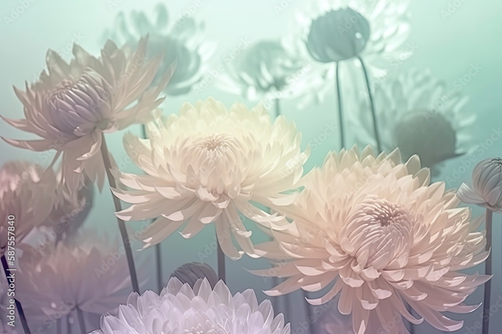 background image with abstract flowers a soft color palette for a calming effect  Generative AI