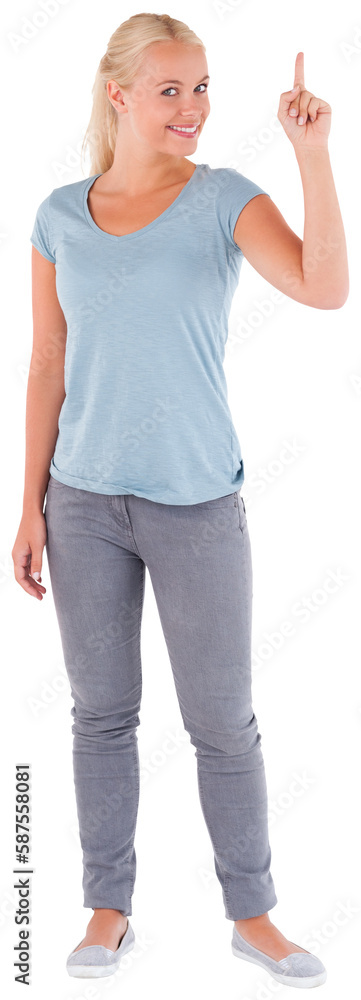 Charming woman pointing Charming woman pointing