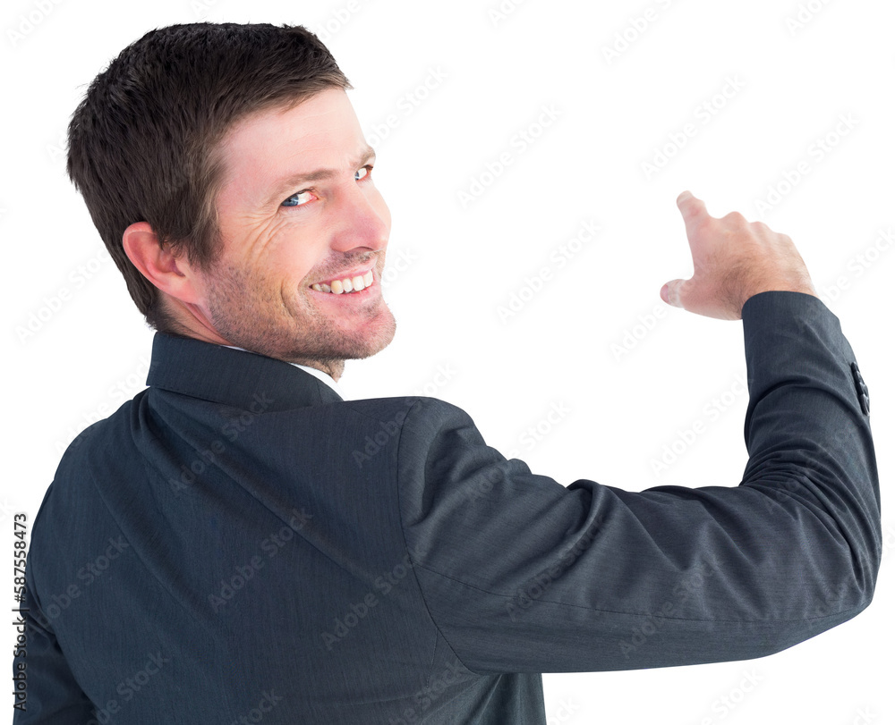 Businessman pointing with his finger Businessman pointing with his finger