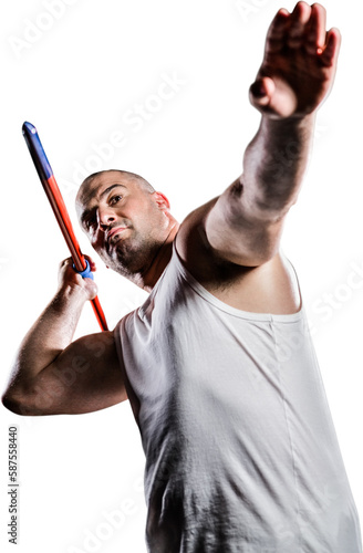 Athlete preparing to throw javelin