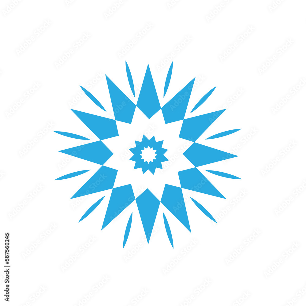 Obraz premium Delicate digital blue snowflake design