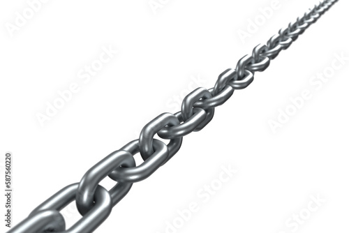 3d image of shiny metal chain 