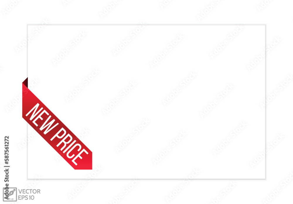 New price banner design. New price icon. Flat style vector illustration. New price banner design. New price icon. Flat style vector illustration.