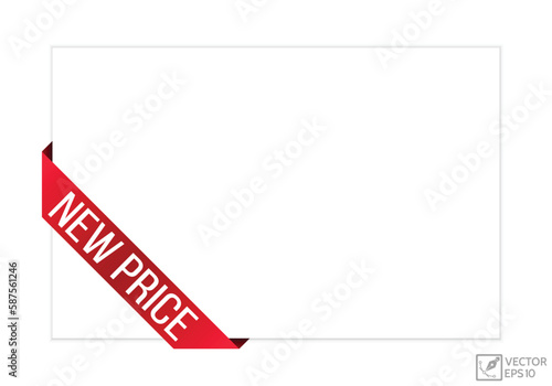 New price banner design. New price icon. Flat style vector illustration.