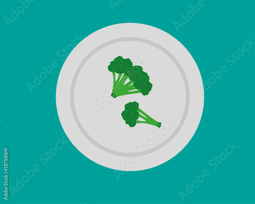 Broccoli and plate photo