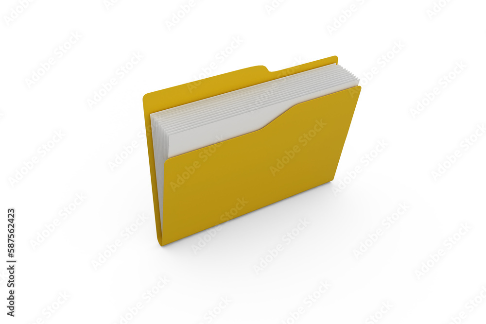 Digital image of yellow folder with document Digital image of yellow folder with document