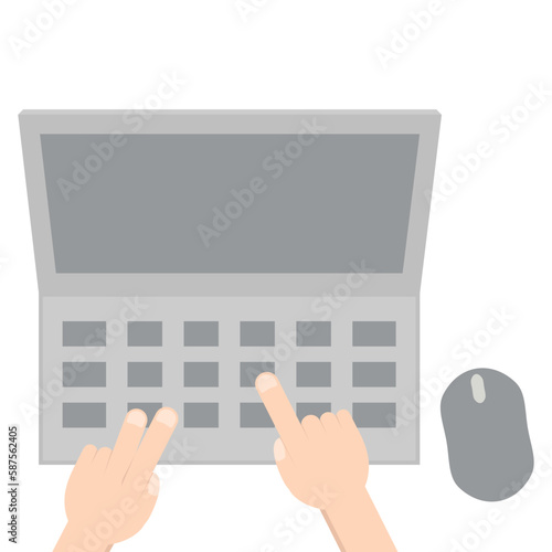 Hand Playing Laptop Typing Work Gadget Tech
