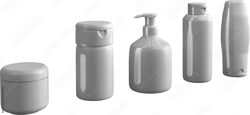 Various containers over white background Various containers over white background