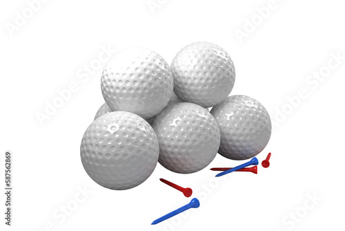 Golf balls with tees