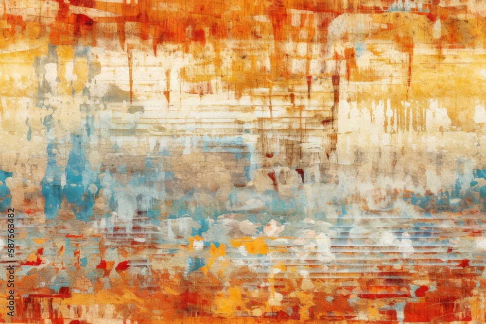 colorful abstract painting with various hues and shades. Generative AI