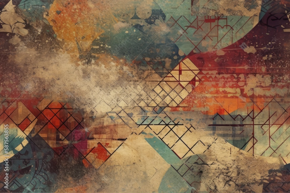 Fototapeta premium vibrant and colorful abstract painting. Generative AI