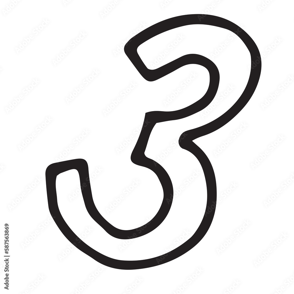 Digitally generated image of number 3 Digitally generated image of number 3