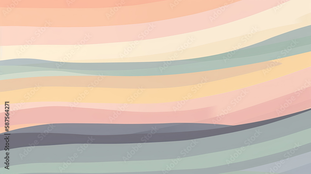 Simple and minimalistic wallpaper with pastel rainbow stripes Stock