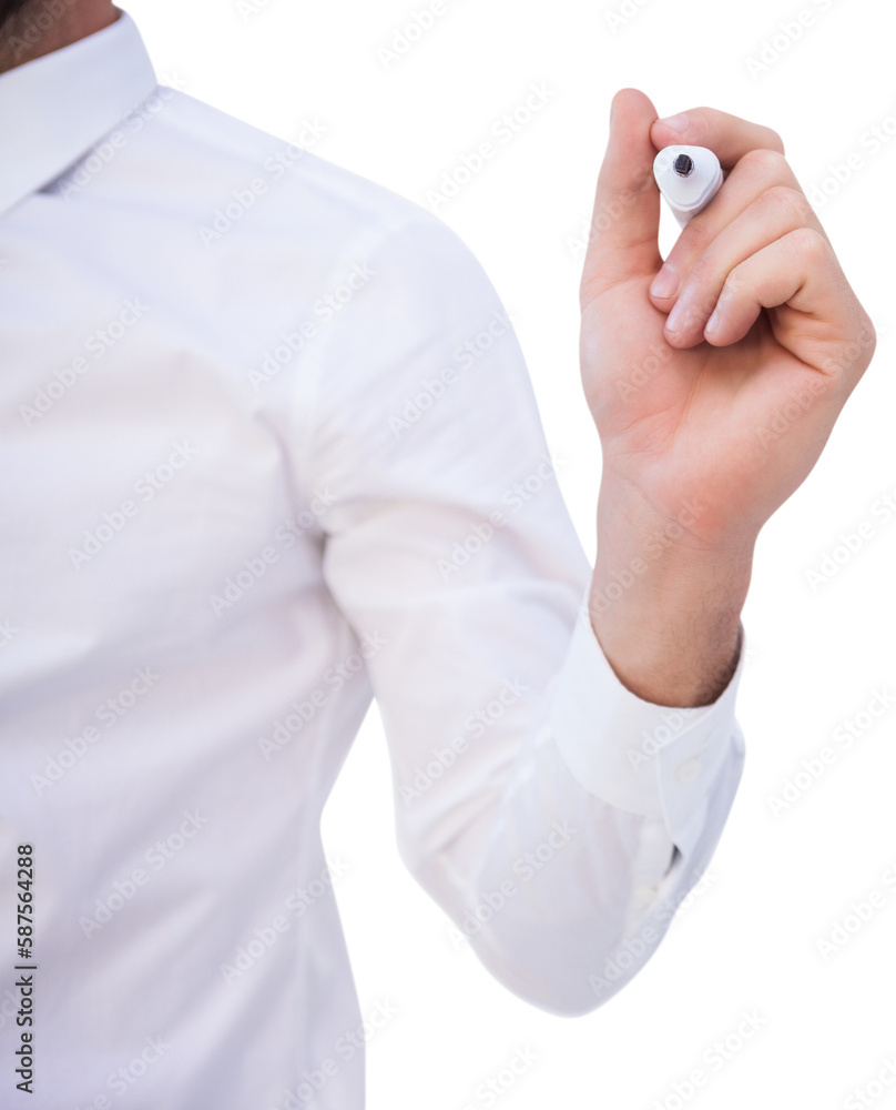 Mid section of businessman writing with marker Mid section of businessman writing with marker