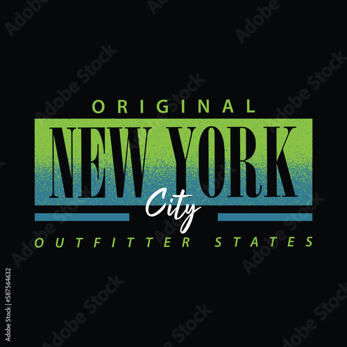 Vector illustration on the theme of New York City. Abstract Design. Typography, t-shirt graphics, poster, print, banner, flyer, postcard