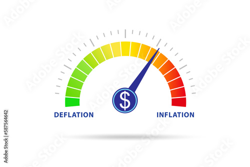 Inflation and deflation business concept