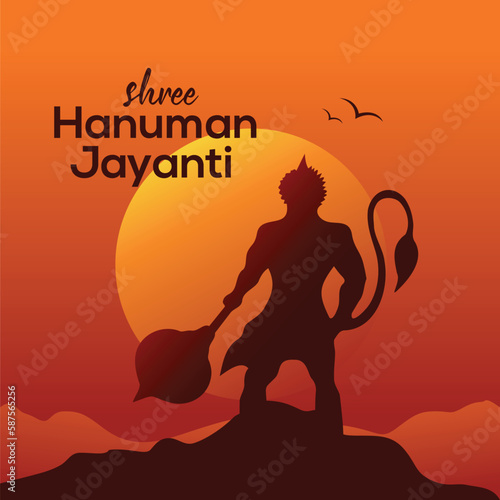 Creative illustration of Hanuman Jayanti, celebrates the birth of Lord Sri Hanuman