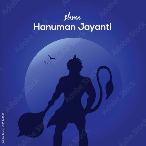 Creative illustration of Hanuman Jayanti, celebrates the birth of Lord Sri Hanuman