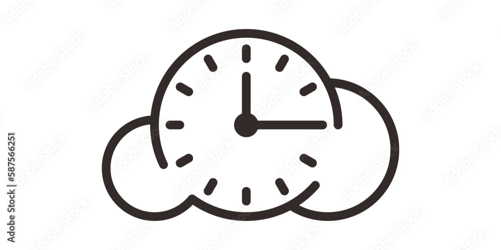 cloud and clock design icon vector illustration cloud and clock design icon vector illustration