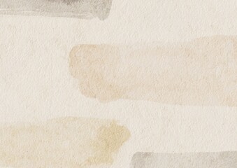 Abstract beige watercolor painting with grunge brush in earth tone color, watercolor paper texture background