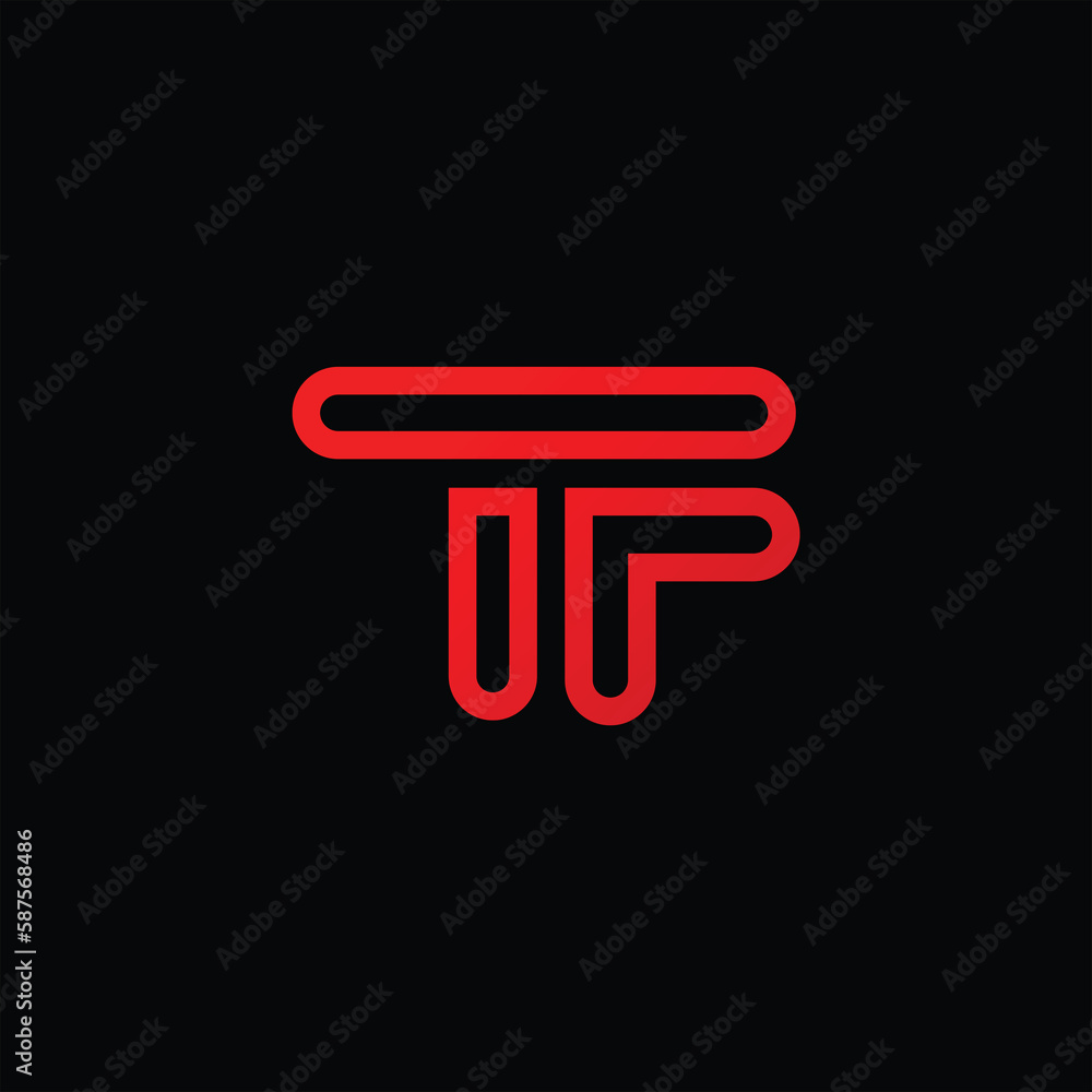 TF initial design logo line art TF initial design logo line art