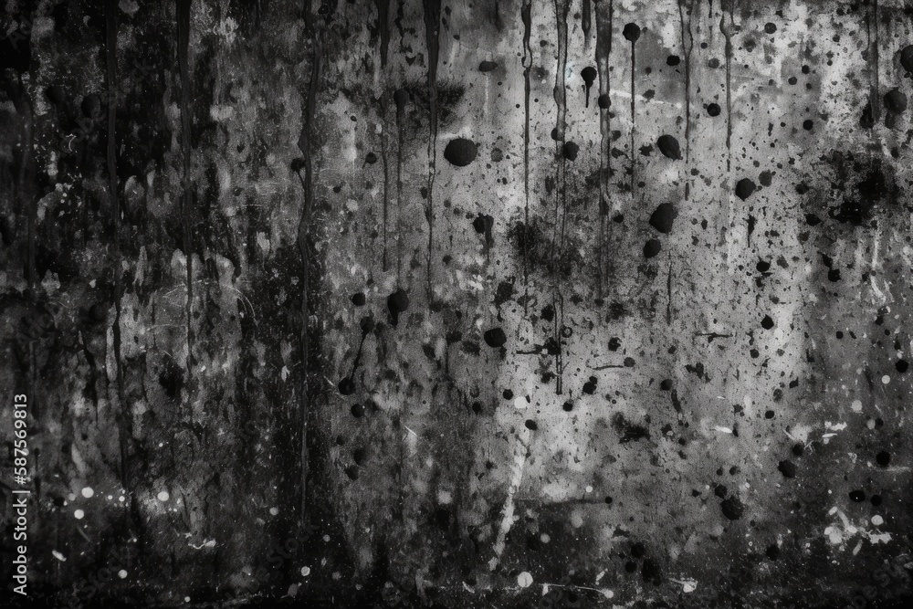 textured and distressed black and white wall background. Generative AI