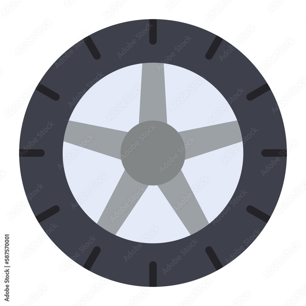 Fototapeta premium Tyre Flat Icon