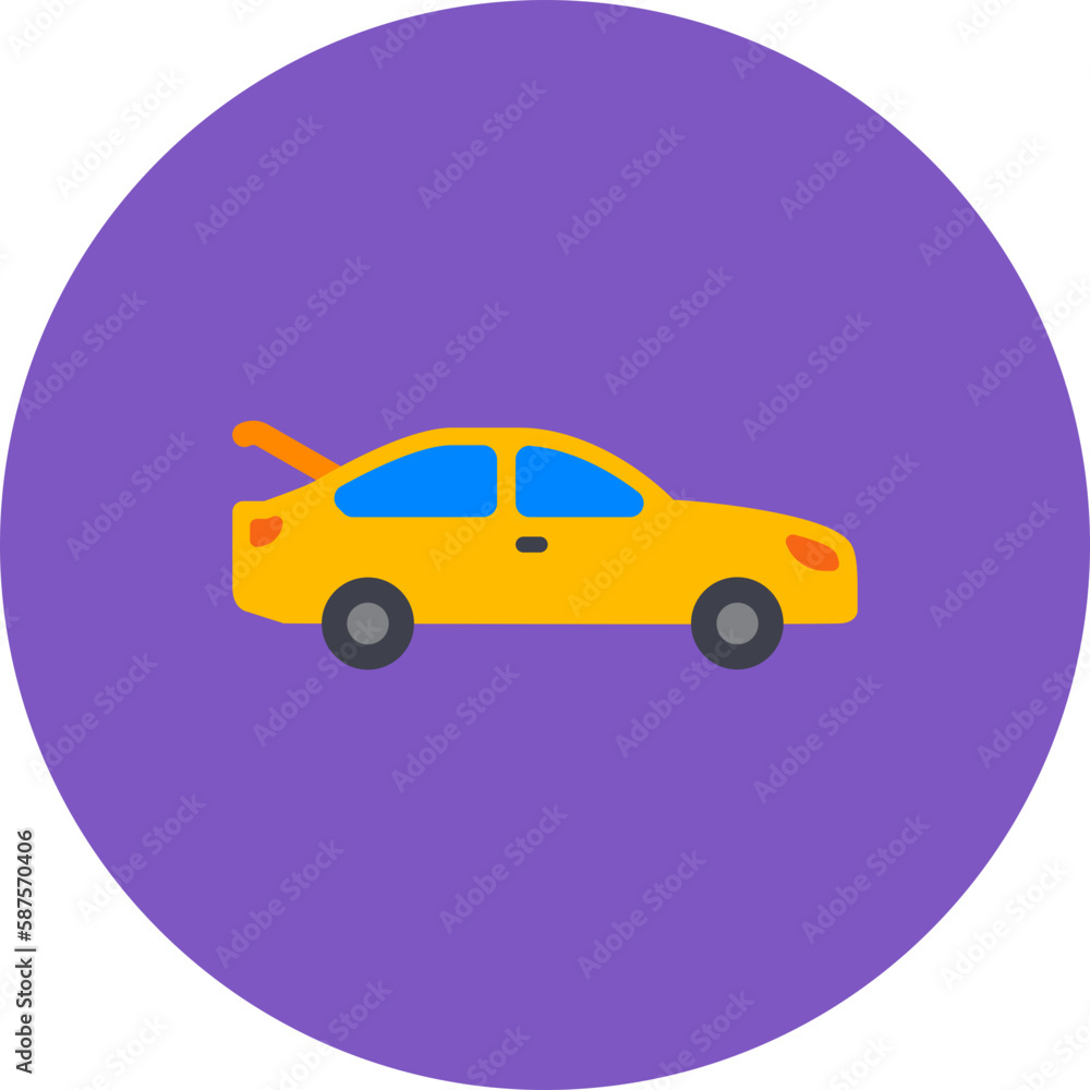 Trunk Multicolor Circle Flat Icon Trunk Multicolor Circle Flat Icon