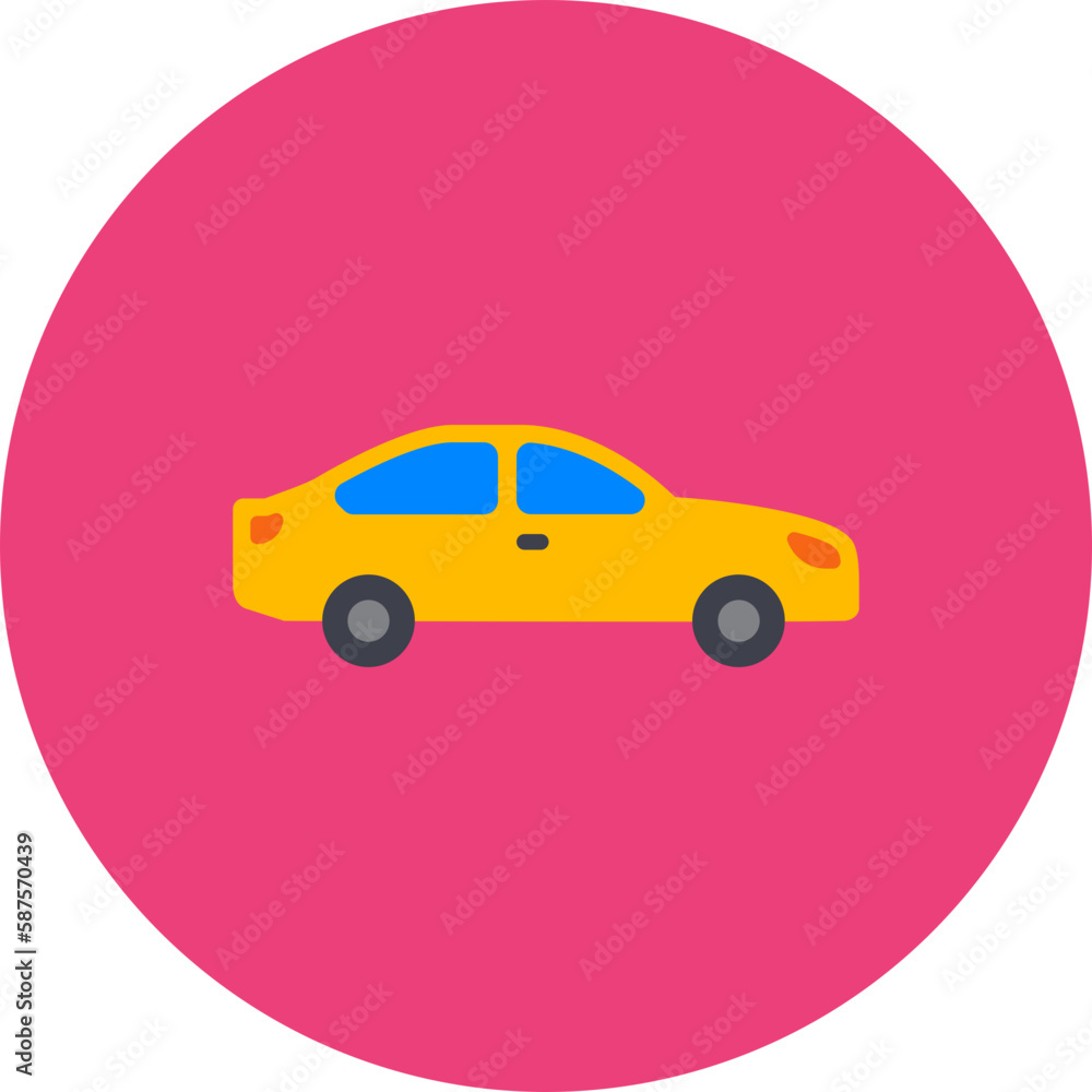 Car Multicolor Circle Flat Icon Car Multicolor Circle Flat Icon