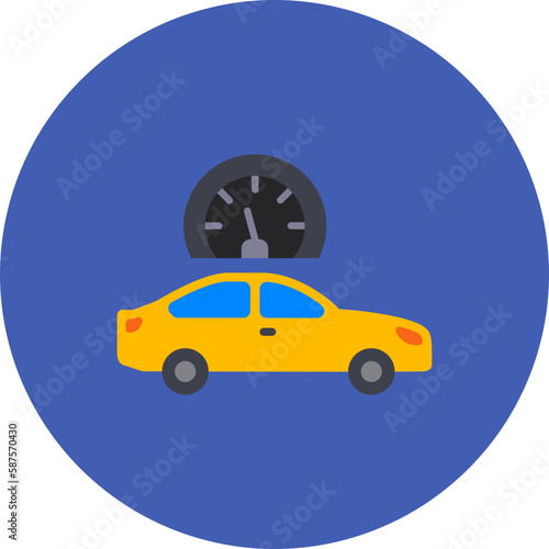 Cruise Control Multicolor Circle Flat Icon