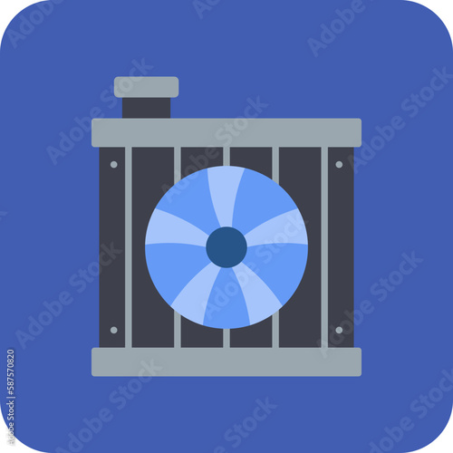 Car Radiator Multicolor Round Corner Flat Icon