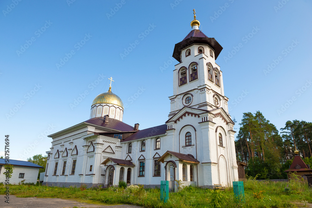 Church of Alexander Nevsky (1903) on an August afternoon. Pudozh, Karelia. Russian Federation